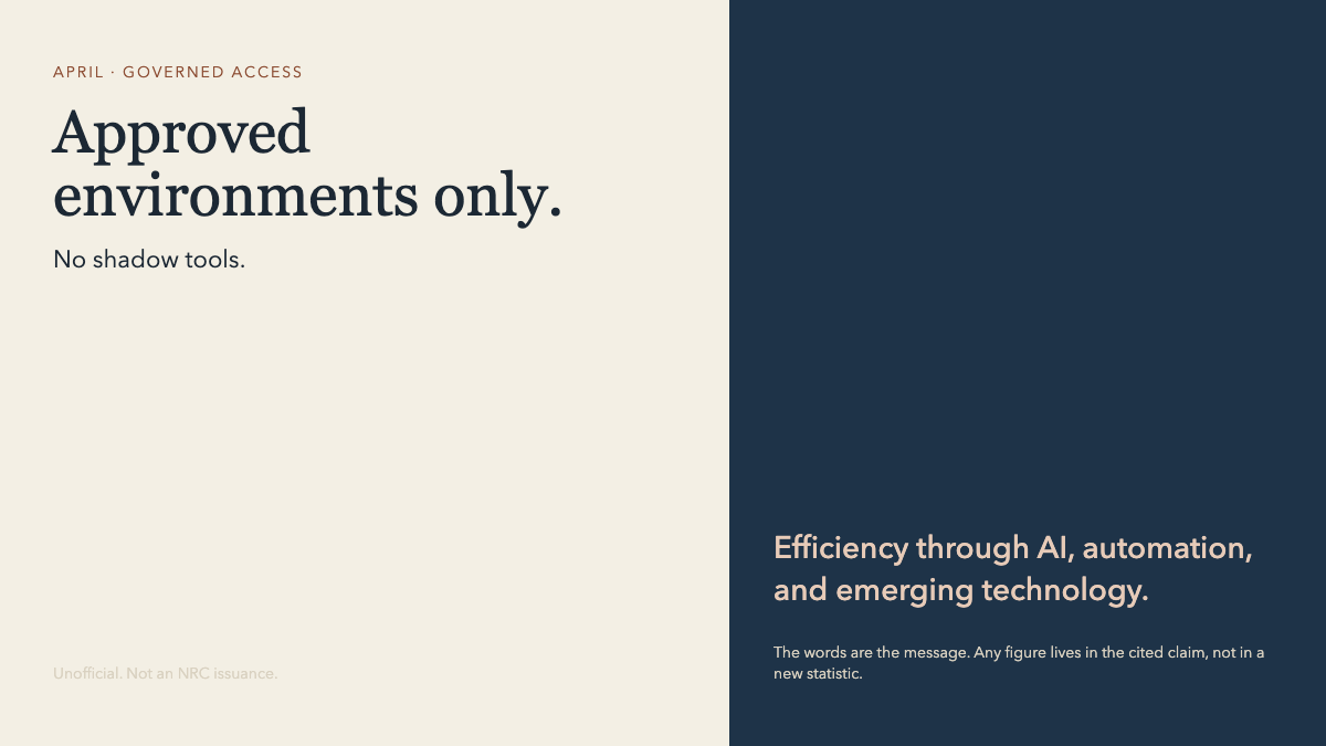 Approved environments only.