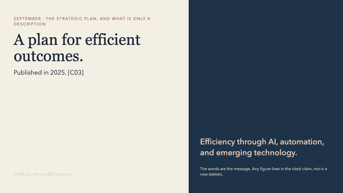 A plan for efficient outcomes.